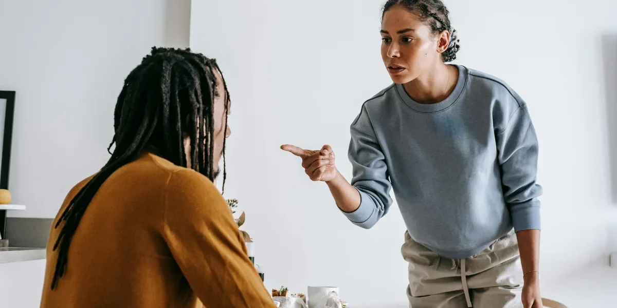 couple arguing in the morning