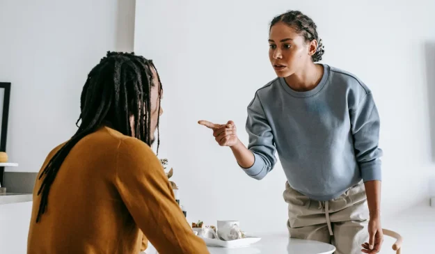 couple arguing in the morning