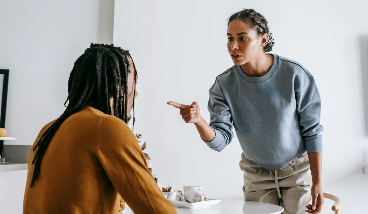 couple arguing in the morning