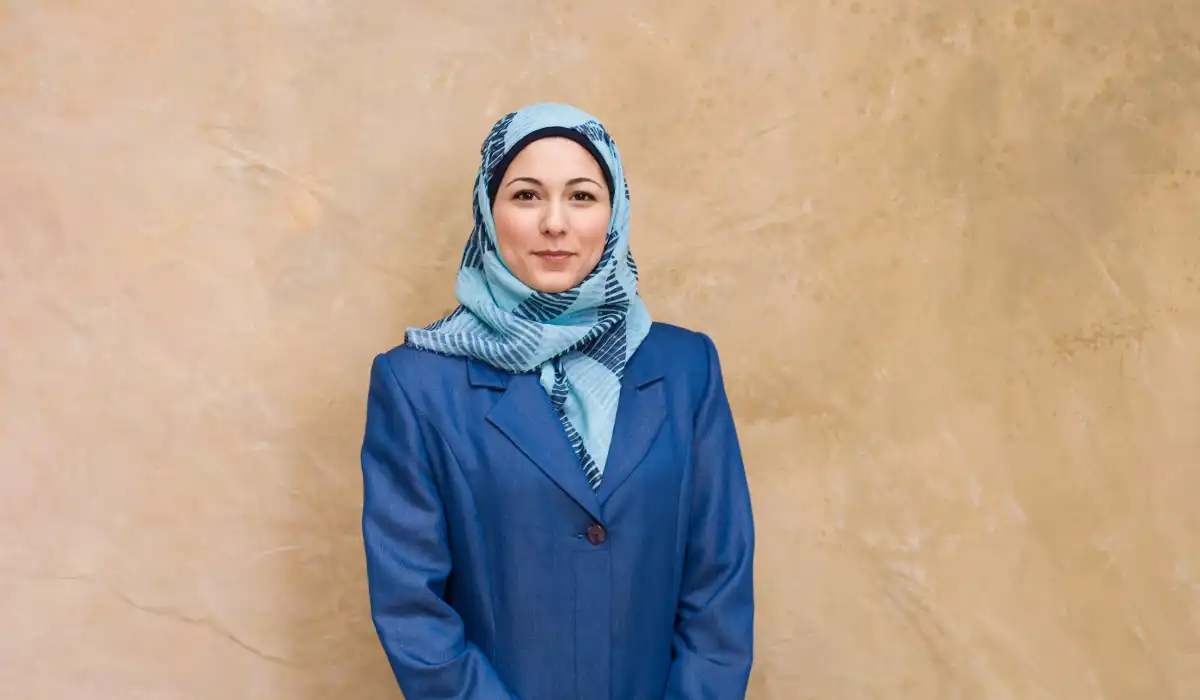 A muslim woman wearing a hijab.