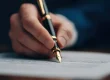 A person signing a document
