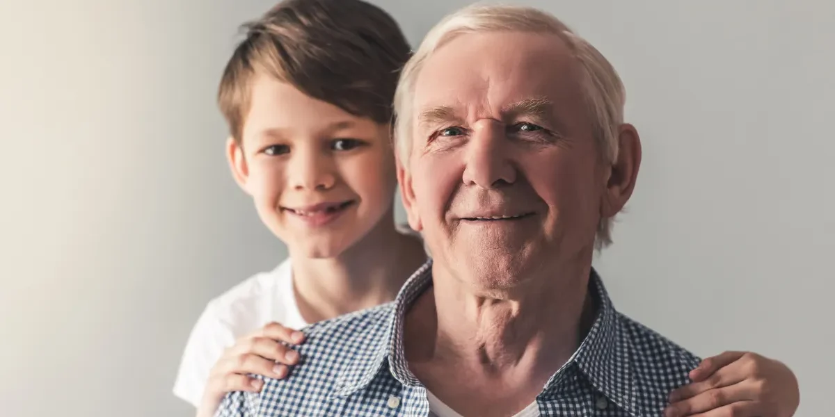 Grandfather with his young grandson