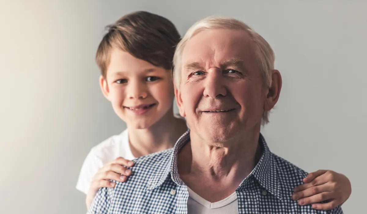 Grandfather with his young grandson